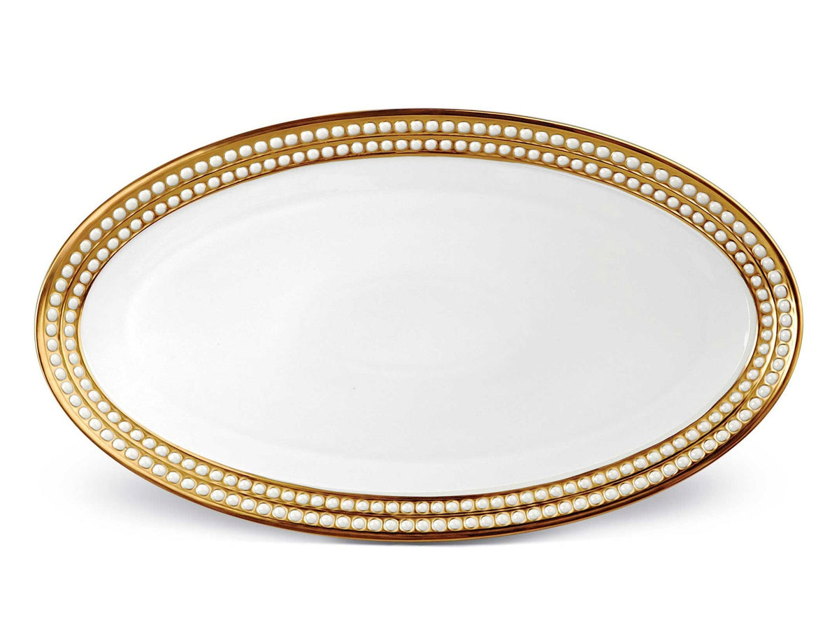 Gold Perlee Oval Platter